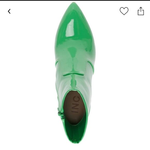 NIB International Concepts Women's Ibrina Stretch Booties Green Patent - Size 8 - Picture 3 of 4